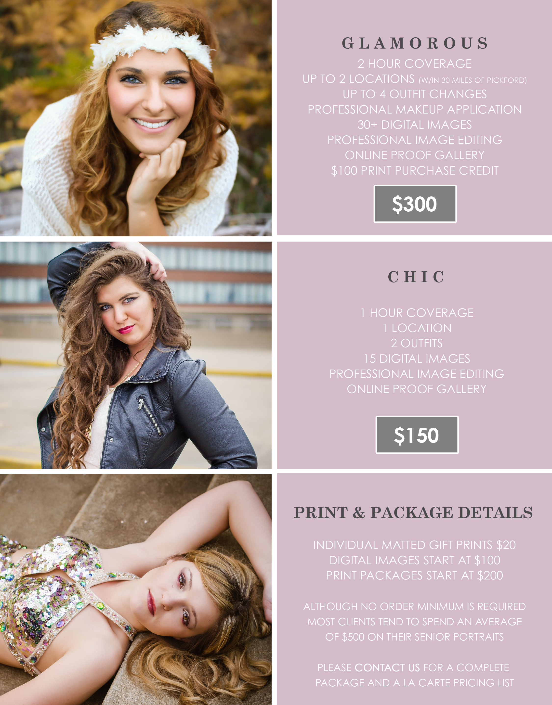 High School Senior Photographer Pricing